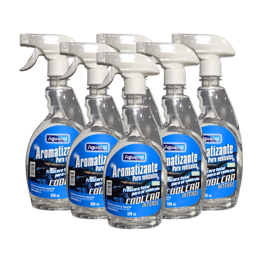 Aromatizante para Auto Aguacol Cool Car Intense 550cc (6 unidades)