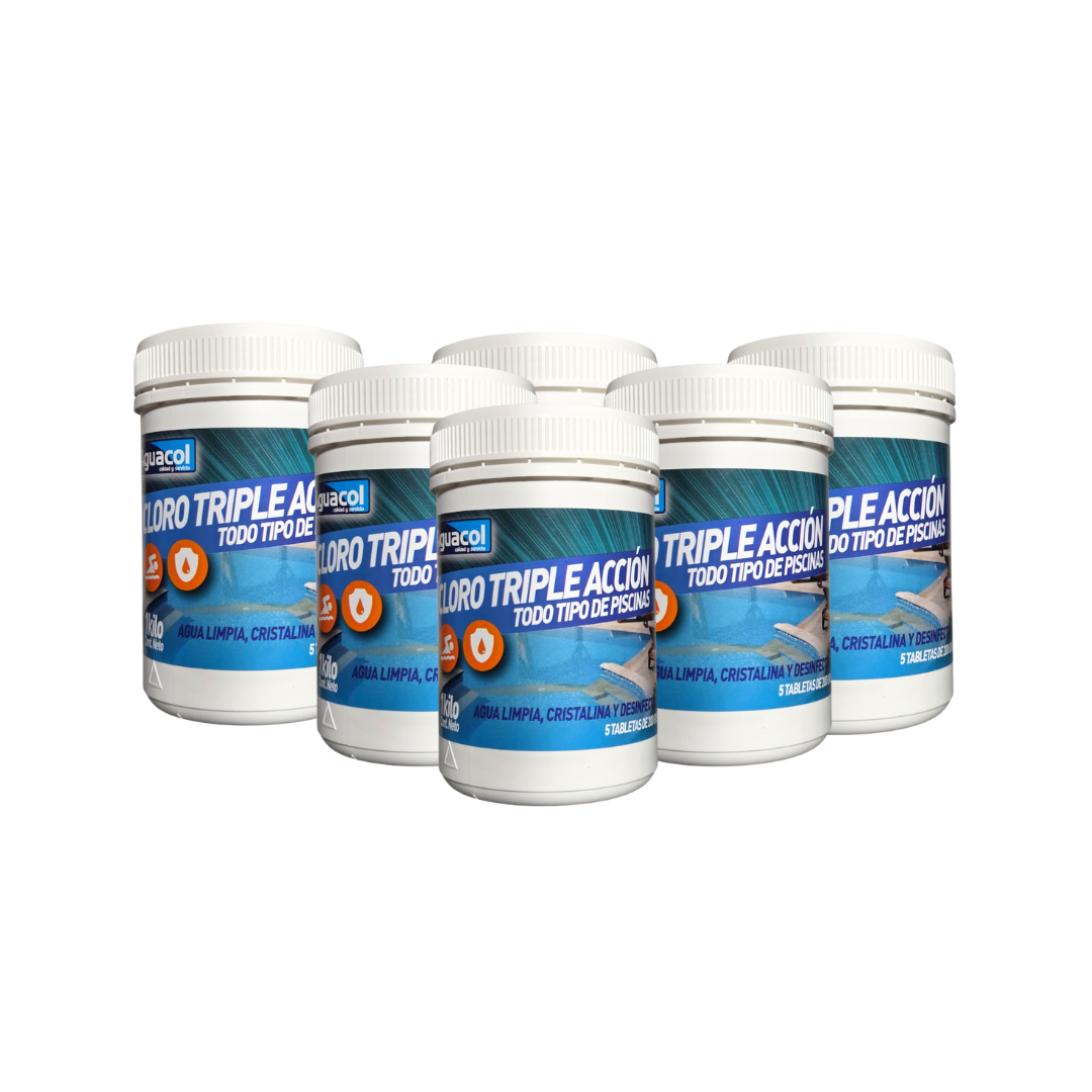 Cloro Piscina Tabletas Tiple Acción 1kg (6 unidades)
