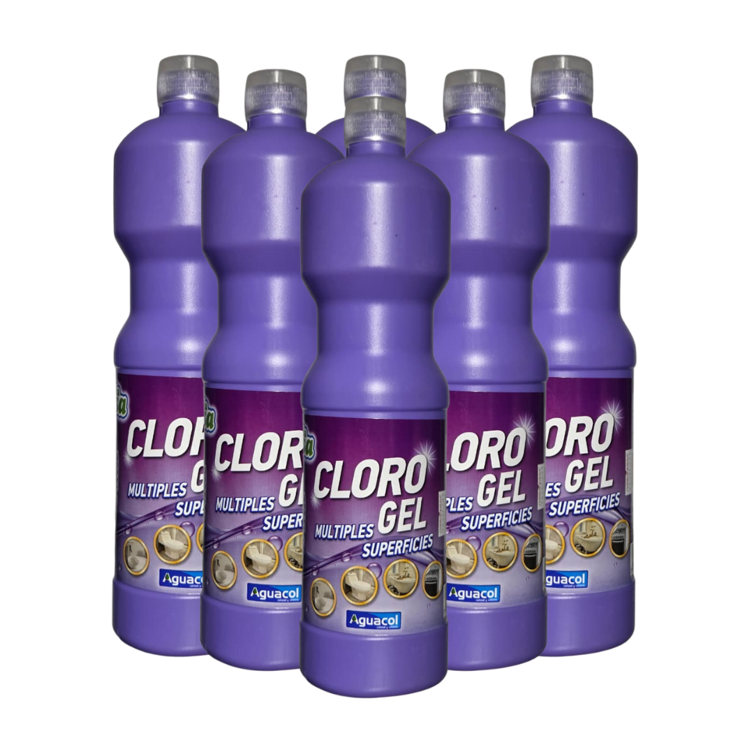 Cloro Gel Aguacol Lavanda 900 ml (6 unidades)
