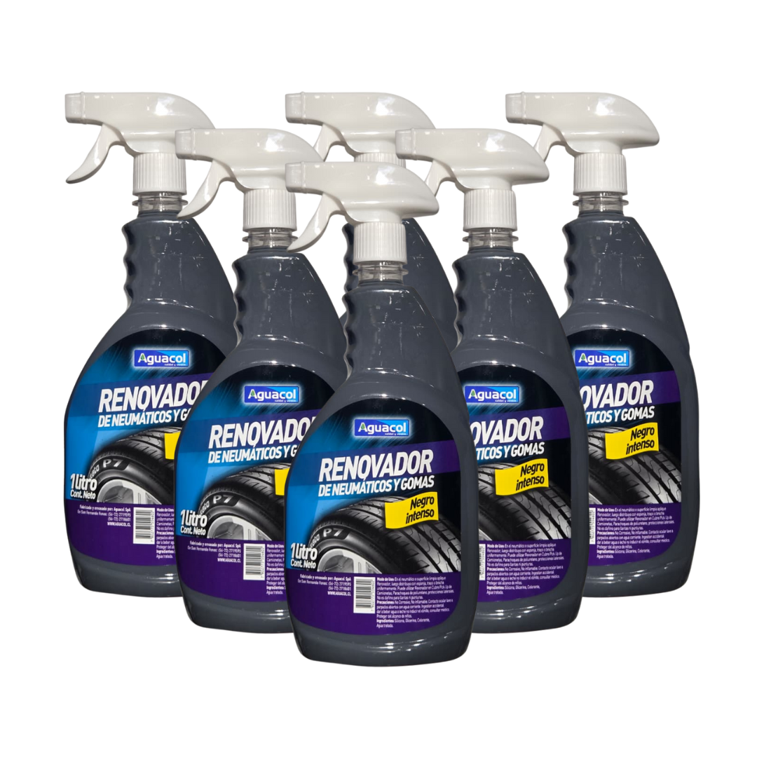 Renovador Neumaticos y Gomas Gris Aguacol Gris 1 Lt (6 Unidades)