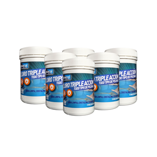 Cloro Piscina Tabletas Tiple Acción 1kg (6 unidades)