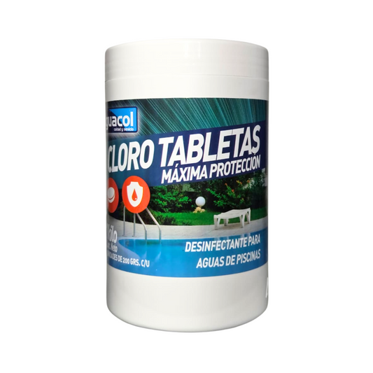 Cloro Piscina Tabletas Maxima Proteccion Aguacol 1kg
