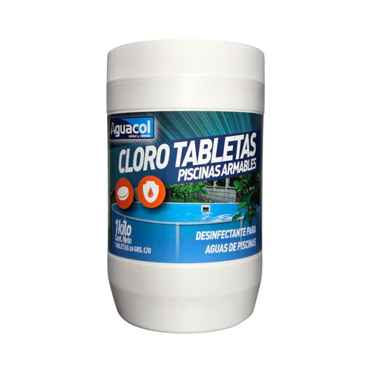 Cloro Piscina Armable Tabletas 20grs (1kg)
