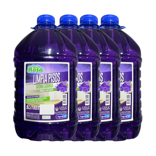Limpia Pisos Aguacol Lavanda 5lts (4 Unidades)